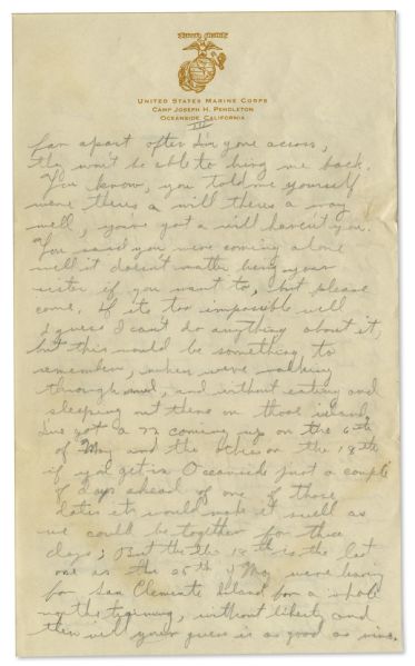 Rene Gagnon 1944 WWII Autograph Letter Twice Signed -- ''...I'd even go over the hill [AWOL] and go to Manchester to see you if you wanted me to, but I know you don't want me to...''