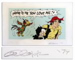 Lil Abner Artist Proof Featuring Lil Abner & Mammy -- Signed Al Capp 74 in Pencil & Numbered 20/30 AP -- Measures 36.5 x 22.5 -- Very Good