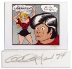 Lil Abner Artist Proof -- With Fun, Womens Lib Content -- Numbered 14/30 & Signed Al Capp 74 in Pencil -- Measures 29 x 22 -- Very Good