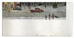 Master of Americana, Norman Rockwell Signed Print of His Beloved Piece ''Stockbridge Main Street at Christmas''
