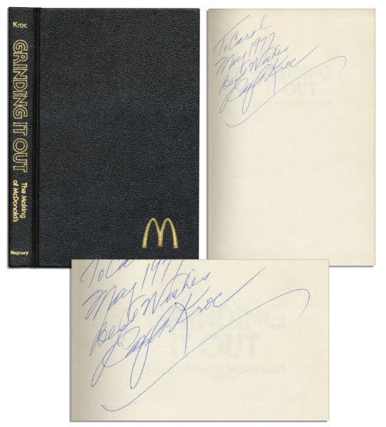 McDonald's CEO Ray Kroc Twice Signed Book, ''The Making of McDonald's''