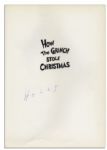True First Edition, First Printing of ''How The Grinch Stole Christmas'' in Beautiful Condition -- With Well-Preserved Dustjacket