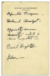 Richard Nixon Handwritten Notes Written During His Vice Presidency -- ...Opportunity versus security. Which is more important...