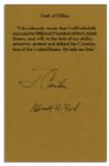 Oath of Office Souvenir Slip Signed by Jimmy Carter & Gerald Ford