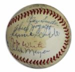 1934-35 Detroit Tigers Signed Baseball -- Team Won Back to Back Pennants Those Years & Won The World Series in 1935 -- Signed by Hank Greenberg, Charles Gehringer & More
