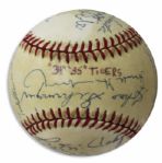 1934-35 Detroit Tigers Signed Baseball -- Team Won Back to Back Pennants Those Years & Won The World Series in 1935 -- Signed by Hank Greenberg, Charles Gehringer & More