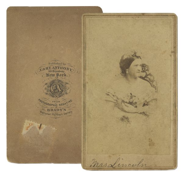 Mary Todd Lincoln CDV -- With Anthony Backstamp