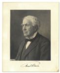 Thomas Edison Signed Portrait With His Trademark Umbrella Autograph