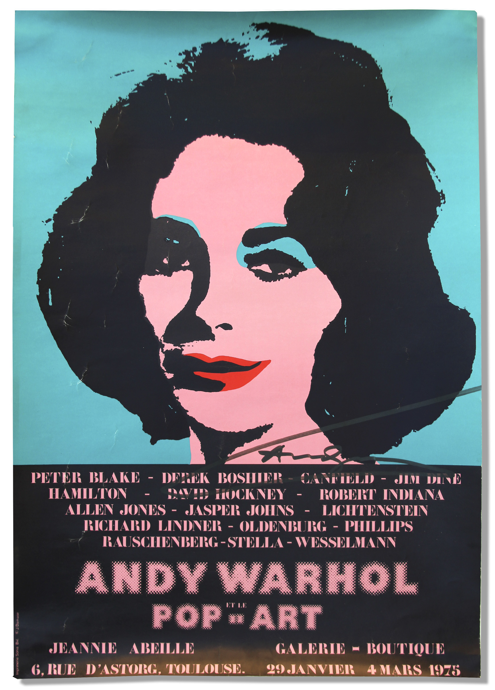 Lot Detail - Andy Warhol Signed Poster of His Famous Elizabeth Taylor ...
