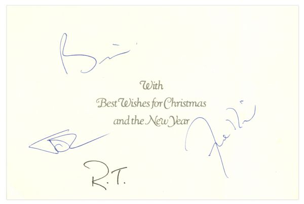 Queen Signed Holiday Card -- Signed by All Four Members of the Band Including Freddie Mercury -- With COA From Roger Epperson