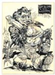 S. Clay Wilson Original Drawing -- Underground Cult Artist's Depiction of His Famous ''Ruby The Dyke'' Was Drawn in September 1992