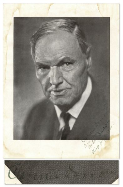 Clarence Darrow Signed Photograph From 1930