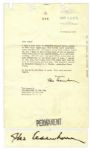 Dwight Eisenhower Typed Letter Uniquely Signed Ike Eisenhower -- ...We are up to our necks in work...