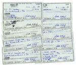 Lot of 10 Arthur Ashe Signed Checks -- From the Arthur Ashe Estate