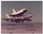 8 x 10 Photo Signed by Fred Haise, Joe Engle, Gordon Fullerton & Richard Truly -- The Men Who Performed the Approach & Landing Tests for Space Shuttle Enterprise