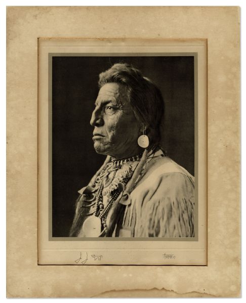 Native American Ambassador, Two Guns White Calf Signed Print -- His Likeness Was Used for the Front of the Buffalo Nickel