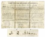 John Quincy Adams Land Grant Signed as President