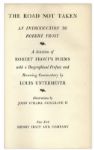 Robert Frost Signed Copy of ''The Road Not Taken''