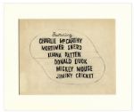 Disney Title Card Sketch From the 1947 Animated Film Fun And Fancy Free