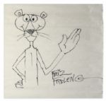 Friz Freleng Hand-Drawn Pink Panther Sketch