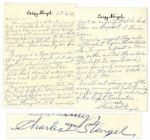 Casey Stengel Autograph Letter Signed -- ...in regards to trades & winter work for the Yankee club...I signed a two year contract at my former figure...