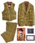 Red Skelton Famous Three Piece Checkered Suit Worn as Clem Kadiddlehopper on The Red Skelton Show