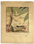 Charles Kingsford Smith Signed Print Commemorating His Pioneering Flight From United States to Australia