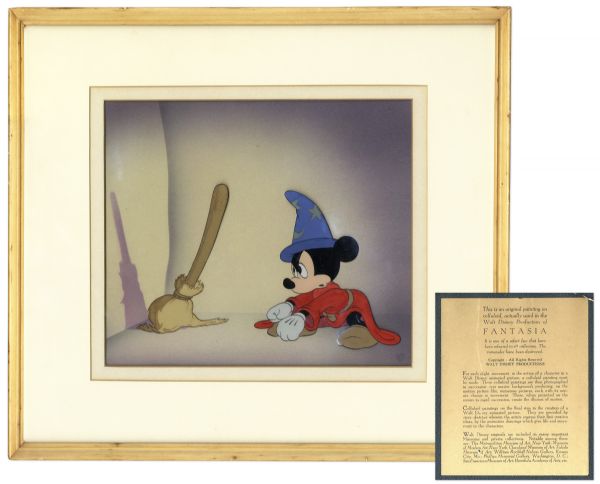 Mickey Mouse ''Fantasia'' Hand Painted Cel by Walt Disney Company -- From the ''Magic Brooms'' Segment