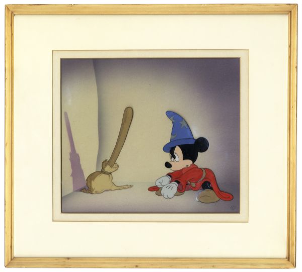 Mickey Mouse ''Fantasia'' Hand Painted Cel by Walt Disney Company -- From the ''Magic Brooms'' Segment