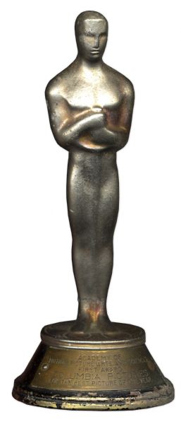 Academy Award Trophy From the 1935 Ceremony -- Produced by Columbia Pictures to Celebrate ''It Happened One Night'' & Given to Columbia Stars That Night