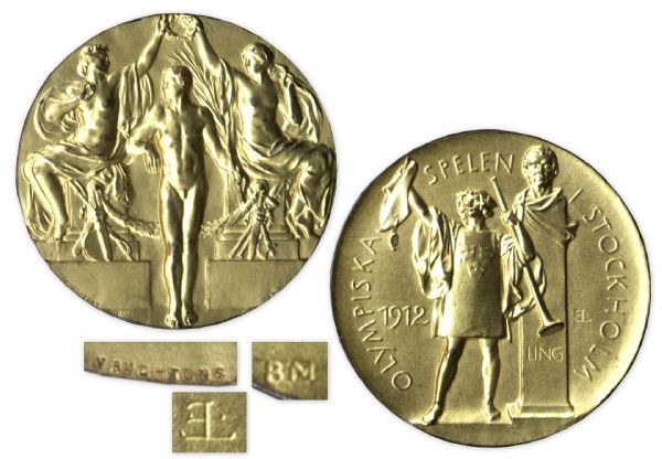 Gold Medal From the 1912 Summer Olympics, Held in Stockholm, Sweden
