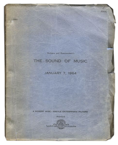 ''The Sound of Music'' Script Owned & Signed by Academy Award Nominated Cinematographer Ted McCord -- With McCord's Own Annotations and Notes