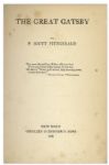 First Edition, First Printing of ''The Great Gatsby''