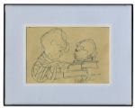 Charles Schulz Drawing of Peanuts Character Schroeder