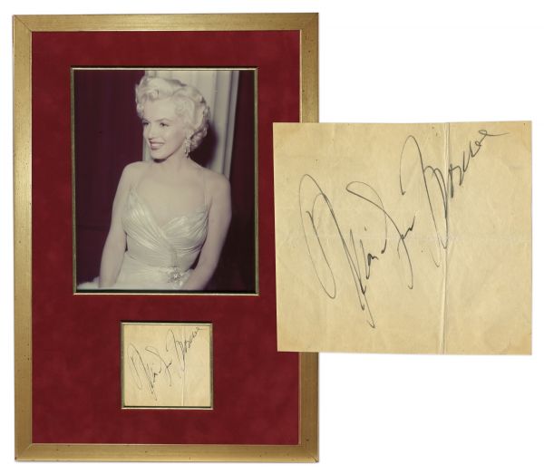 Marilyn Monroe Signed Photo Display -- With PSA/DNA COA