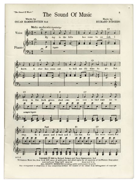 ''Sound of Music'' Sheet Music