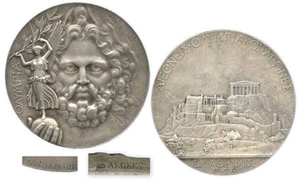 Silver Olympic Medal From the 1906 Summer Olympics, Held in Athens, GreeceAll > Olympics
