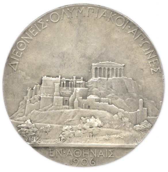 Silver Olympic Medal From the 1906 Summer Olympics, Held in Athens, Greece