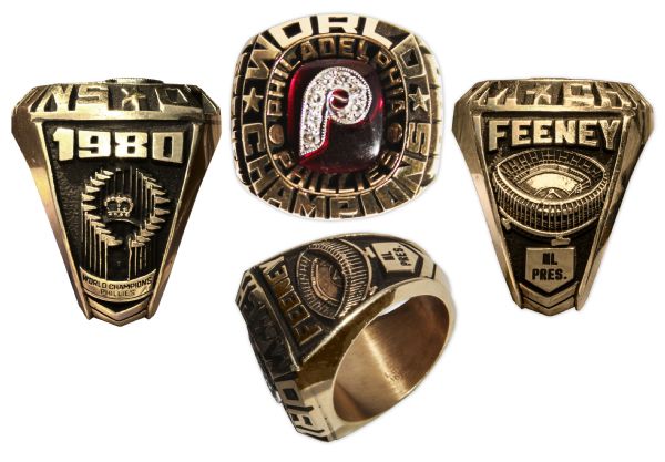 Philadelphia Phillies 1980 World Series Ring -- Awarded to Longtime National League President Charles ''Chub'' Feeney -- The First World Series Ever Won by the Franchise
