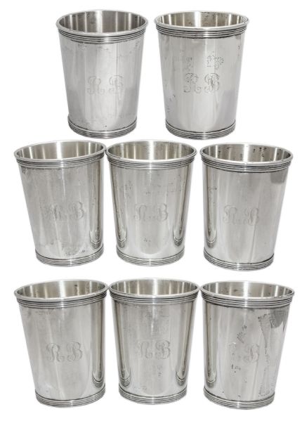 Raymond Burr Personally Owned Lot of 8 Sterling Silver Cups