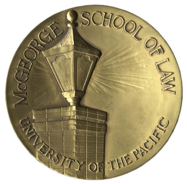 Raymond Burr Award Medallion -- Awarded for His Contributions to the McGeorge School of Law at University of The Pacific