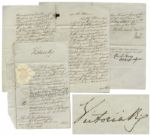 Queen Victoria Signed Document -- Signed Early in Her Reign in 1839