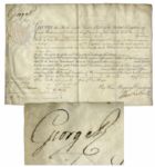 King George III Signed Military Commission From 1804