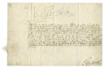 Queen Elizabeth I Document Signed From 1599 -- Concerning the Need for More Troops During the Nine Years War -- With Very Large Elizabeth R Signature
