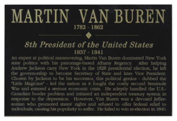 Martin Van Buren Four-Language Ship's Paper Signed as President