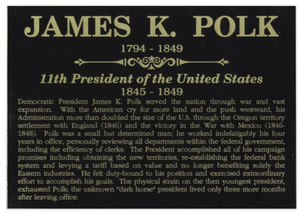 James K. Polk Document Signed as President -- Polk Appoints a Swiss Consul to the State of Texas