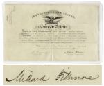 Millard Fillmore Military Document Signed as President