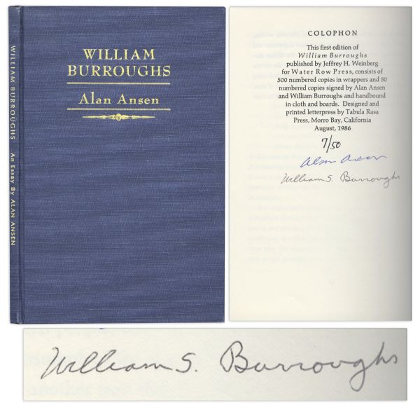 William S. Burroughs Signed Limited Edition of Alan Ansen's Essay ''William Burroughs'' -- Countersigned by Ansen -- One of 50