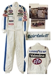 Racing Legend Mario Andretti Race-Worn Suit -- Worn During the 1982 CART Season, Andrettis Last Year Racing for Formula One