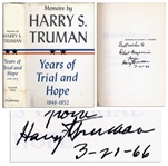 Harry S. Truman Signed Volume II of His Memoirs